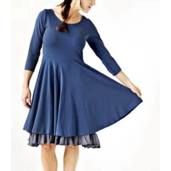 Matilda Jane Paint by Numbers Fairest Navy Knit Dress Womens XS - Picture 2 of 9